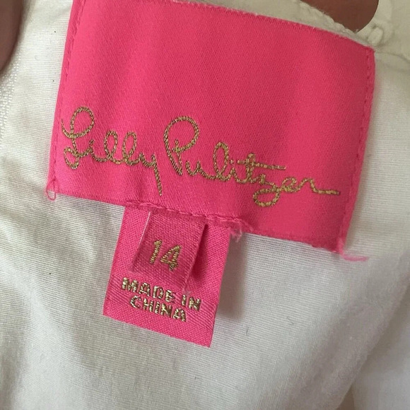 Lilly Pulitzer Zoya Ruffle Romper White Pineapple Pucker Jac Dress Size 14 - Picture 3 of 6